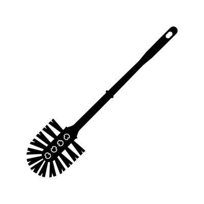Toilet Brush Silhouette. Black and White Icon Design Elements on Isolated White Background