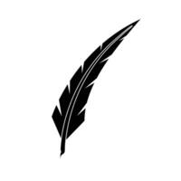 Quill Silhouette. Black and White Icon Design Elements on Isolated White Background vector