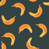 Curved Yellow Bananas Seamless Pattern vector