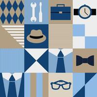 Fathers Day Patchwork Pattern vector
