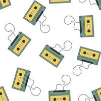 Cassette Tape Vintage Music Pattern vector