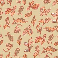Warm Autumn Leaves Scatter Pattern vector