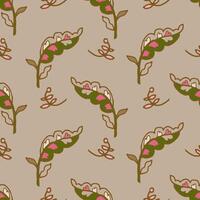 Beige Minimal Leaf Repeat Pattern vector