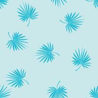 Blue Palm Leaves On Cyan Background vector