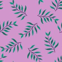 Green Branches On Lilac Background vector
