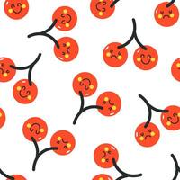 Happy Sad Cherry Faces Pattern vector