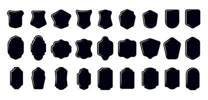 Set of Vintage Label and Badge Shapes. Shield Silhouette Black elements vector