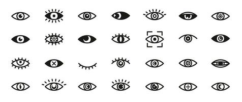 Eye Icon Set. Vision and View Symbol Collection vector