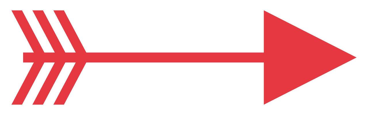 Red arrow pointing down with a white background