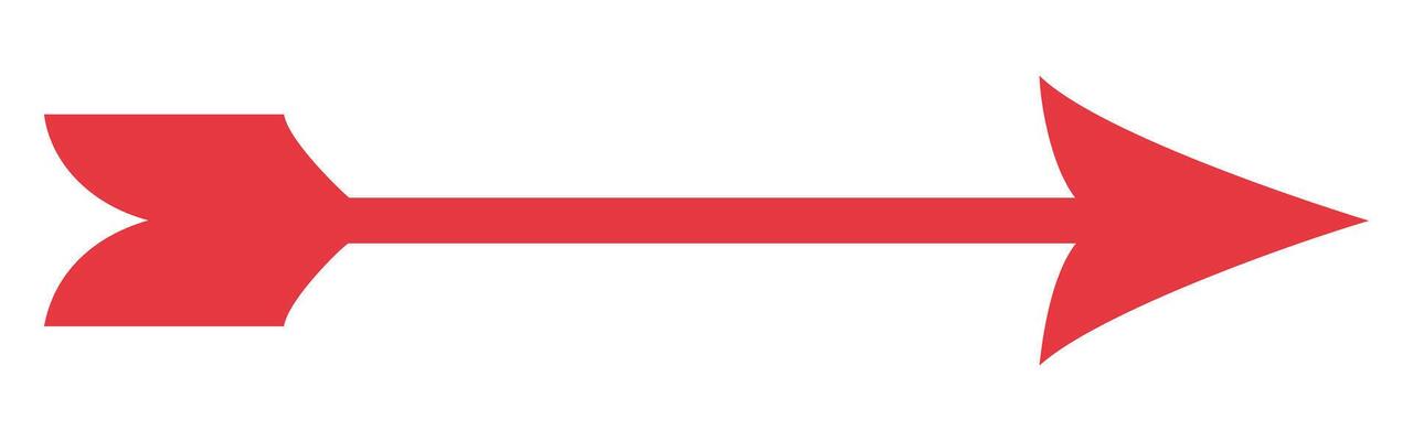A red arrow pointing down on a white background