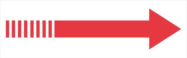 Long red arrows icon. Trendy long left and right arrows in flat style. vector
