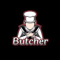 Logo of a chef butcher meat expert vector