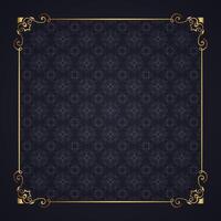 vintage decorative frame with black abstract pattern background vector