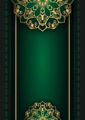 luxurious green background with gold border