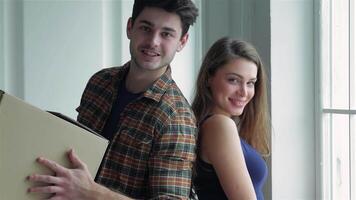Couple joyfully moving into their new home video