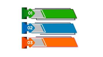 3 rectangle intro title box chart with gradient colors powerpoint presentation template video