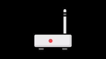 Router animated icon. animated icon related to internet. suitable for user interface, provide visual feedback and more. alpha channel, transparent background video