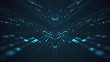 Futuristic technology background with a glowing data stream of blinking digital data lights. Stylish network server concept tech animation. video