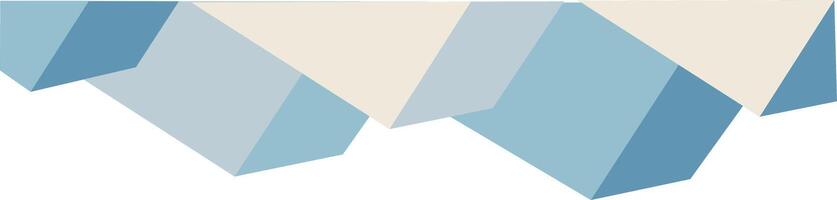 Elegant Blue and Beige Geometric Shapes. Decorative Element of Header and Corner Border Frame. vector