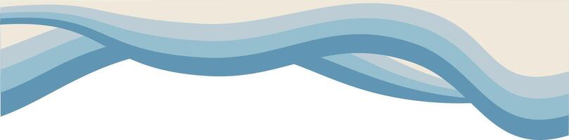 Layered Blue Waves shapes. Decorative Element of Header and Corner Border Frame. vector