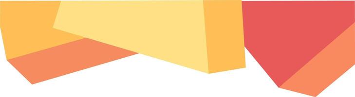 Elegant Red and Yellow Geomatric Shapes. Decorative Element of Header and Corner Border Frame. vector
