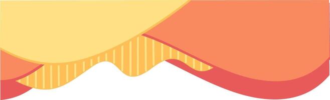Energic Design of Red and Yellow Wave Shapes. Decorative Element of Header and Corner Border Frame. vector