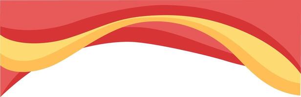 Dynamic Red and Yellow Wave Shape. Decorative Element of Header and Corner Border Frame. vector