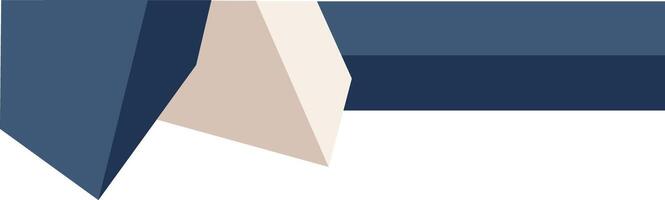 Modern Aesthetic Blue and Beige Geometric Shapes. Decorative Element of Header and Corner Border Frame. vector