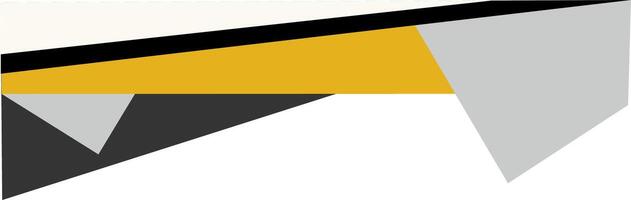 Minimalism Black and Yellow Geometric Shapes. Decorative Element of Header and Corner Border Frame. vector