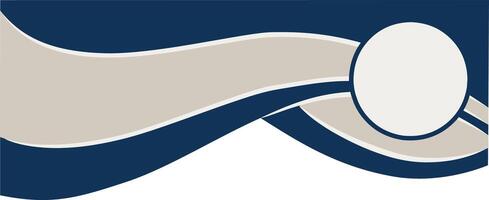 Elegant Blue and Beige Wave Shape and White Circle. Decorative Element of Header and Corner Border Frame. vector