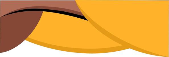 Simple Brown and Yellow Curve. Decorative Element of Header and Corner Border Frame. vector