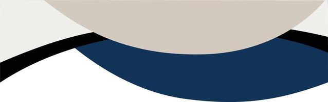 Simple Blue and Beige Curve Shapes. Decorative Element of Header and Corner Border Frame. vector