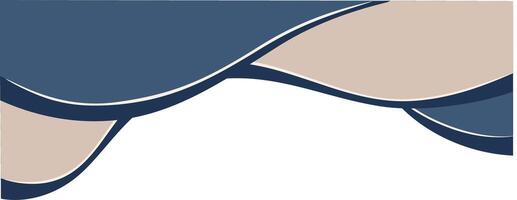 Elegant Blue and Beige Curve Shape. Decorative Element of Header and Corner Border Frame. vector
