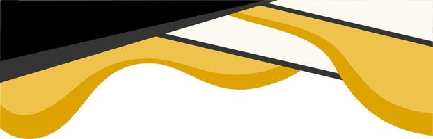 Luxury Design of Black and Yellow Wave Shapes. Decorative Element of Header and Corner Border Frame. vector