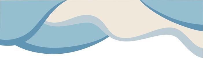 Simple Blue Curve and Wave Shapes. Decorative Element of Header and Corner Border Frame. vector