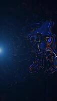 Trippy liquid light effect abstract background. Swirls of glowing blue and golden light particles in fast fluid motion. Full HD looping dynamic vertical animation. video