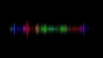 Stylish audio spectrum sound wave effect background. Colorful glowing audio waveform animation suitable for music and audio visualization projects. video