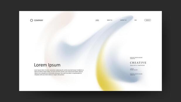 wave fluid gradient landing page vector