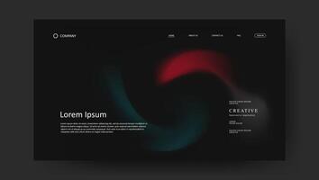 Abstract wave futuristic design of landing page. retro vintage fluid gradient website design vector