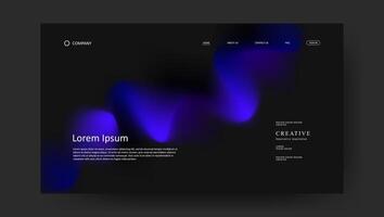 fluid wave futuristic design of landing page. retro gradient website design vector