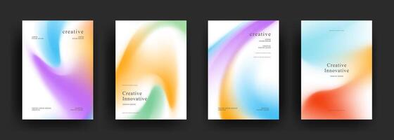 Abstract modern wave fluid gradient poster template. trendy Covers Design vector