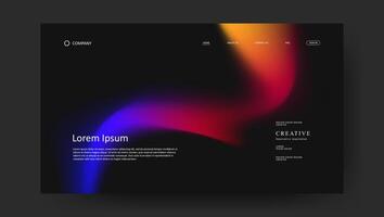 Abstract wave futuristic design of landing page vector