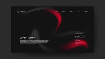 Abstract fluid gradient wave futuristic design of landing page vector