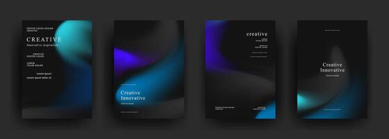 Abstract fluid gradient poster template. trendy Covers vector