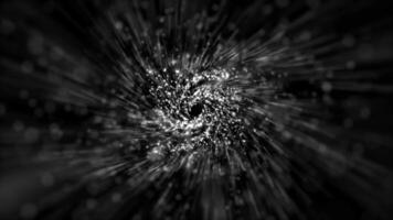 Flying at hyperspace warp speed through a spiral tunnel of glowing stars and particles in outer space. Galaxy starburst motion background. Full HD and looping animation. video