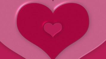 A repeating pattern of shiny pink and red Valentines love hearts. Cute heart shaped tunnel effect. Full HD and looping Valentine's Day motion background animation. video