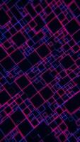 Circuit board styled neon colored technology background with a grid of glowing blue and red lines. Vertical animation. video