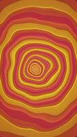 Trendy cartoon style abstract background with rippling wavy circles. Trippy organic fluid motion in warm vintage color tones. Full HD looping vertical psychedelic animation. video