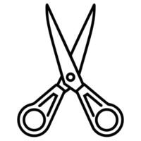 Open scissors icon illustration simple outline style isolated design vector