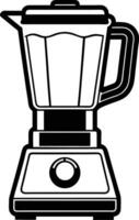 Black and white graphic blender illustration for smoothies and drinks vector